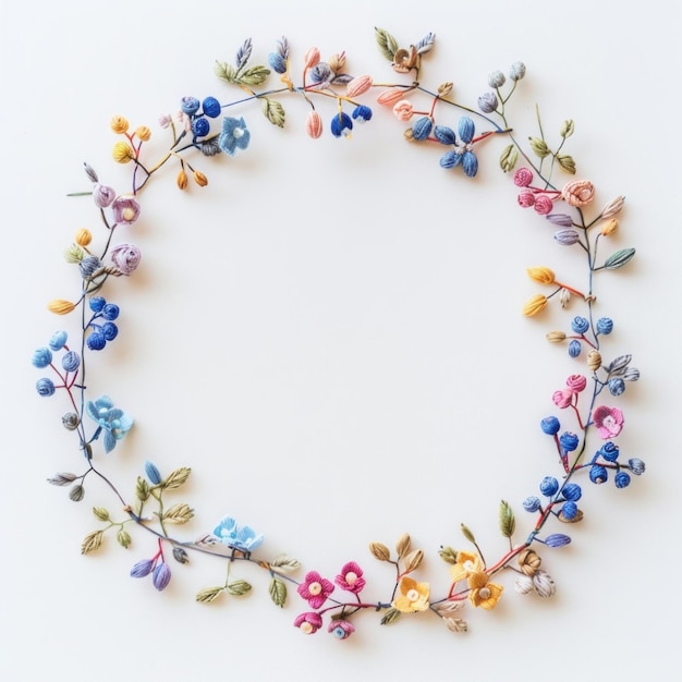 haft kwiatowy w obręczy